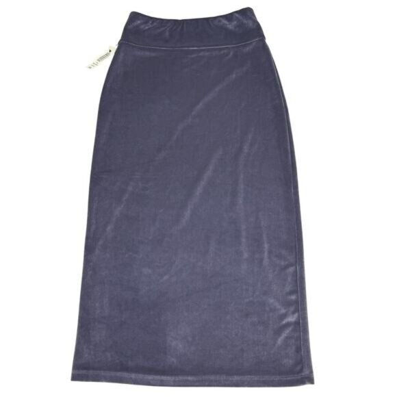 NWT WILFRED FREE Aritzia Bela Velvet Midi Skirt Size XXS Darkness - Picture 2 of 6